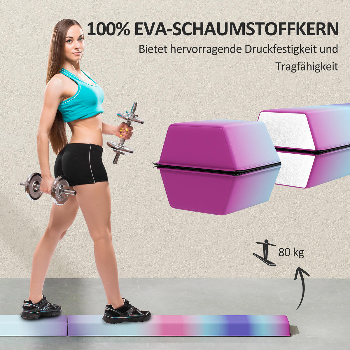 SCHWEBEBALKEN Karina Mehrfarbig faltbar 236 cm - Multicolor, Kunststoff (236/15/6.5cm) - Jamb