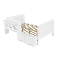 STAURAUMBETT 120/200 cm mit Schreibtisch, DE-41759, in Weiß - Weiß, Holzwerkstoff (120/200cm) - ComfortXL