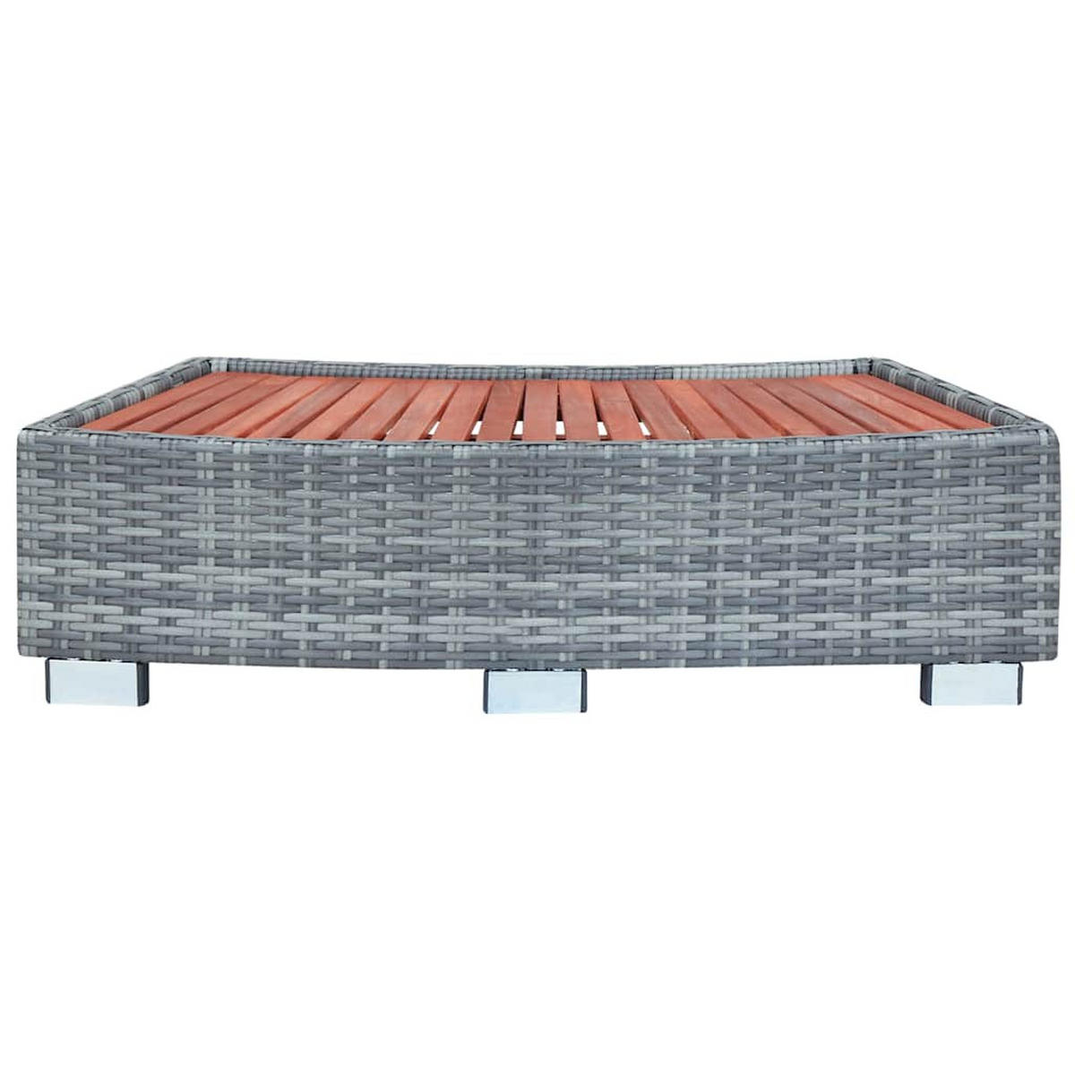 SPA-EINSTIEGSSTUFE Grau Poly Rattan 92/45/25 Cm - Grau, Kunststoff (45/25/92cm) - vidaXL
