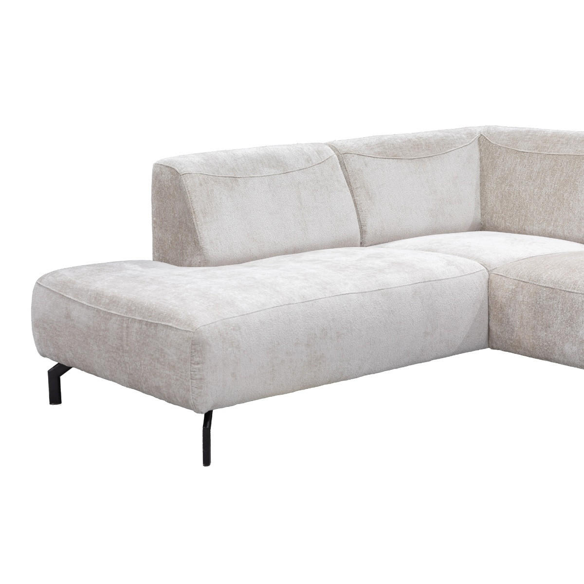 3,5-SITZER-ECKSOFA mit ecke auf der linke Seite aus Stoff, beige - Beige, Textil (275/210cm) - Giga Meubel