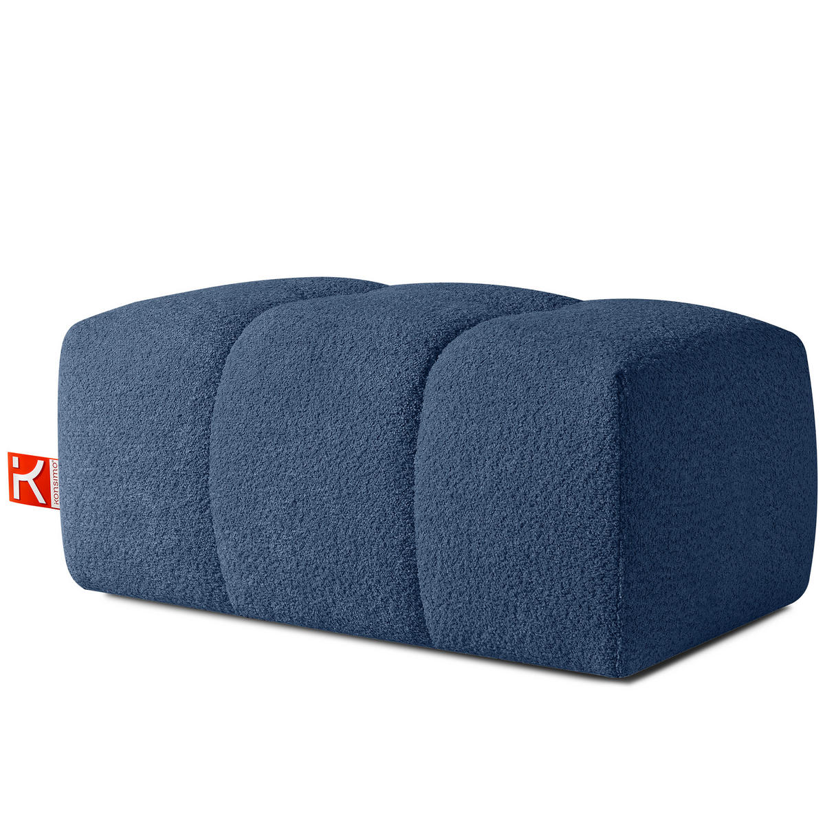 POUF RAVIA, Bouclé, Marineblau - Dunkelblau, Holz/Textil (96/45/50cm) - KONSIMO®