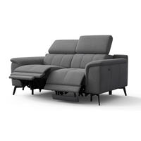 RELAXSOFA FIERO 2-Sitzer mit 2 Relaxfunktionen, grau - Schwarz/Grau, Holzwerkstoff/Textil (170/82/103cm) - Courtois Laville