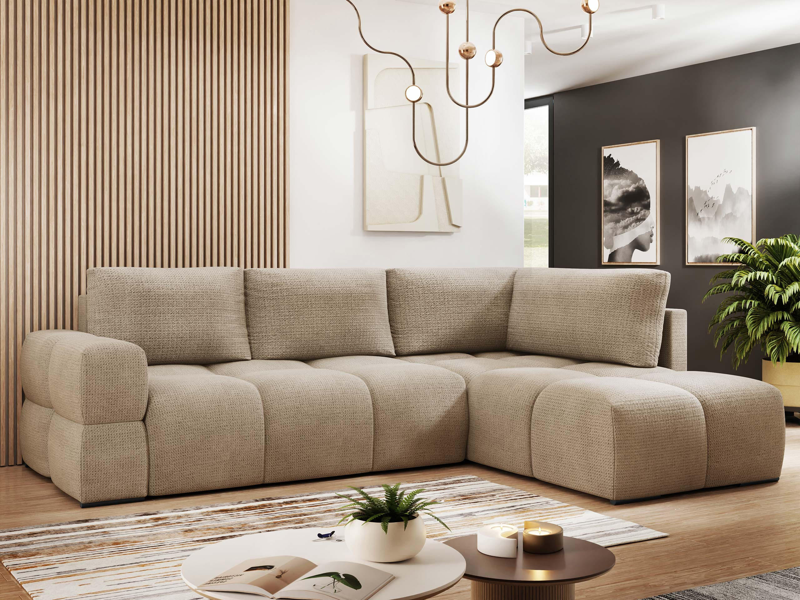 Thumbnail - Mirjan24 Ecksofa, Beige, Textil, 5-Sitzer, L-Form,L-Form, 267x185 cm, Wohnzimmer, Sofas & Couches, Wohnlandschaften, Eck...