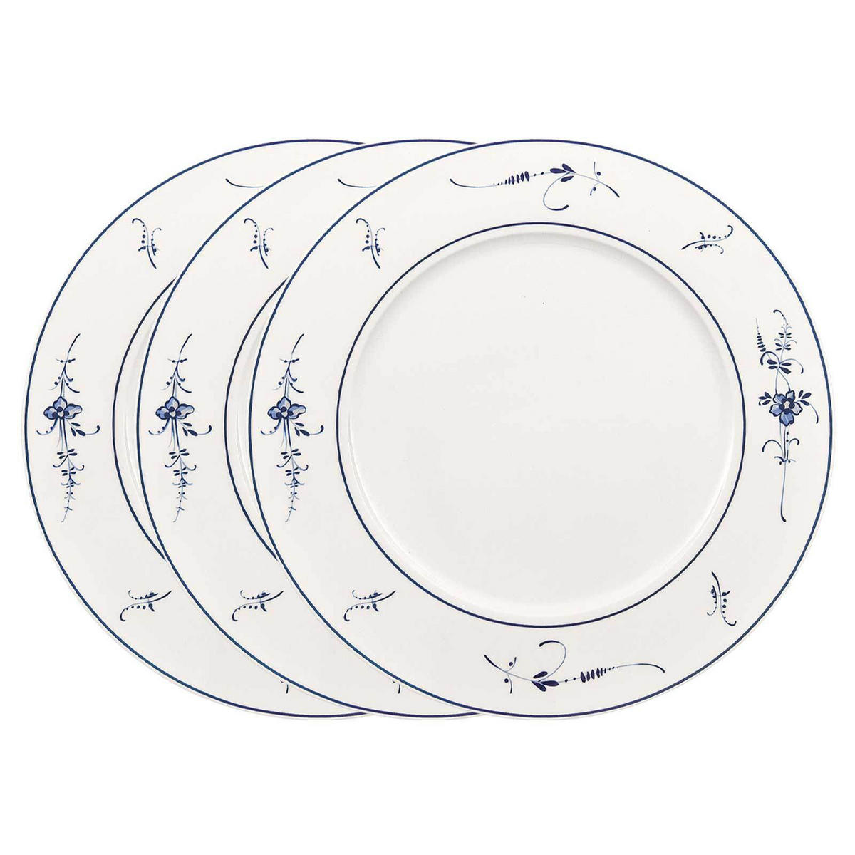 PLATZTELLER Vieux Luxembourg weiß-blau ø 30,5 cm 3er Set - Blau/Weiß, Keramik (30.5cm) - Villeroy & Boch