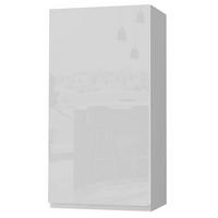 HÄNGESCHRANK Florence W4/50 Grau / RAL 9003 signalweiß HG 50 / 32,5 / 96cm - Türanschlag rechts - Weiß Hochglanz/Grau, Holz/Holzwerkstoff (50/96/32.5cm) - Feldmann-Wohnen