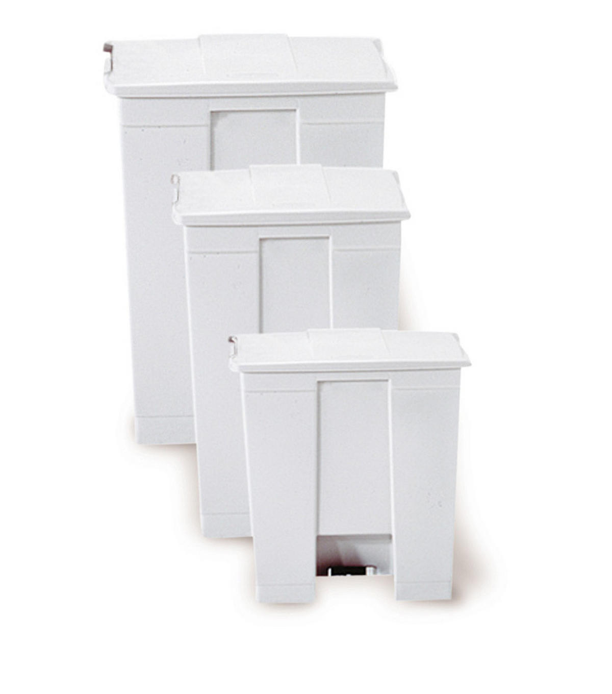 MÜLLEIMER Robuster Pedaleimer 30 Liter 43,5 x 40 x 41,3 cm Aus Konformen Polyethylen Weiß - Weiß, Metall (40/43.5/41.3cm) - PROREGAL