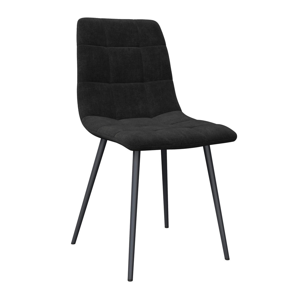 STUHL Ria Schwarz Mikrofaser Gepolstert - Schwarz, Metall (44/87/54cm) - Bessagi Home