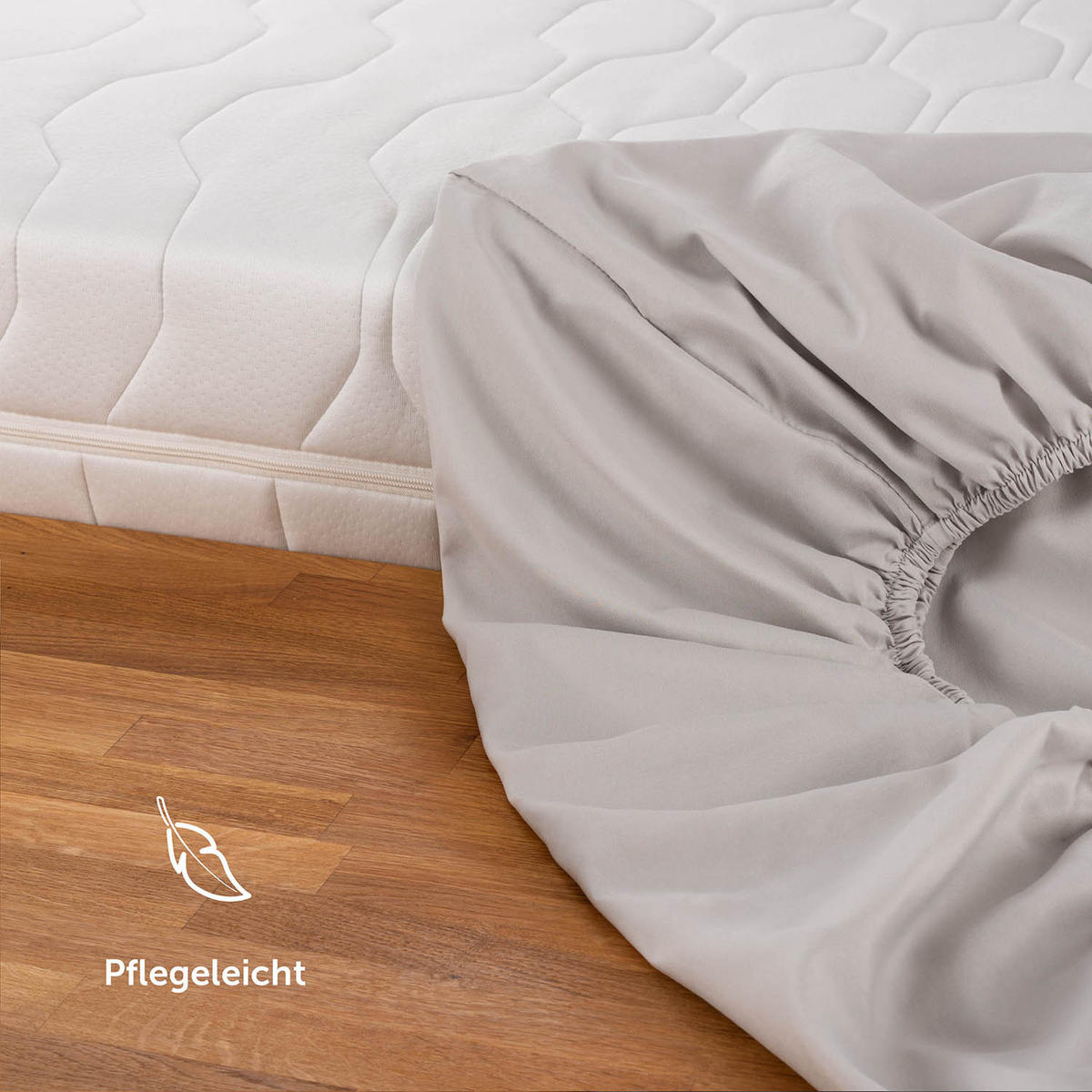 SPANNBETTLAKEN 2er-Set 90/190/30 cm Hellgrau - Hellgrau, Textil (90/190cm) - Blumtal