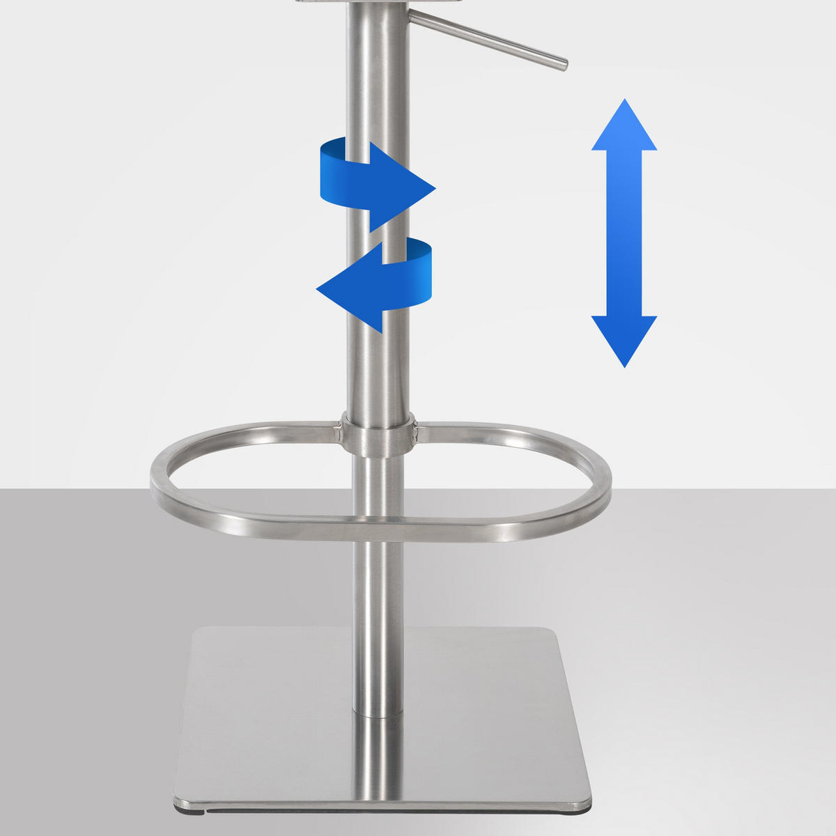BARHOCKER Filz Grau - Edelstahlfarben/Grau, Textil/Metall (64/88/45cm) - CLP