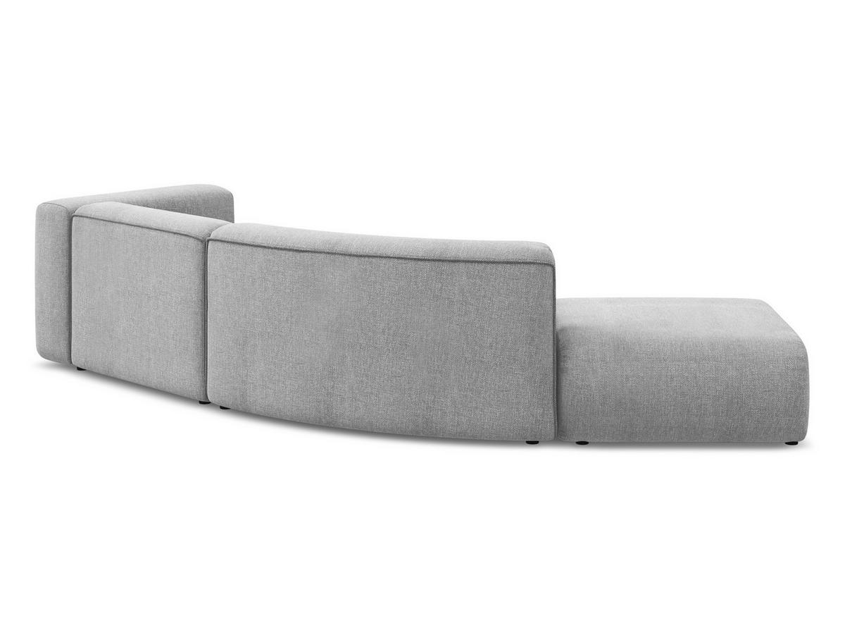 4-SITZER-SOFA Chenille Stoff Grau - Hellgrau/Schwarz, Kunststoff/Textil (335/70/166cm) - Makamii