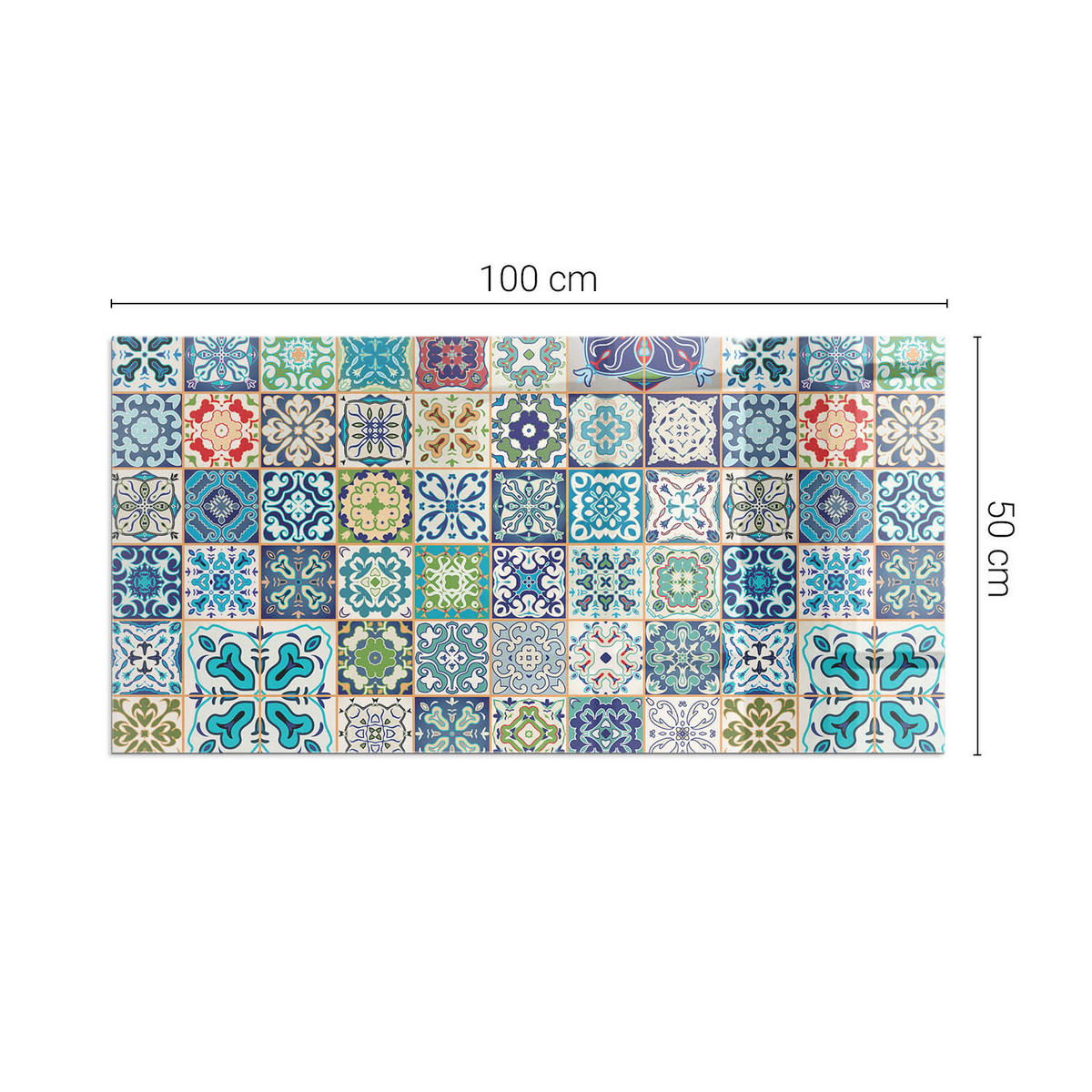 GLASPLATTE für Kamin 100x50 cm - Blau, Glas (100/50/0.4cm) - TULUP