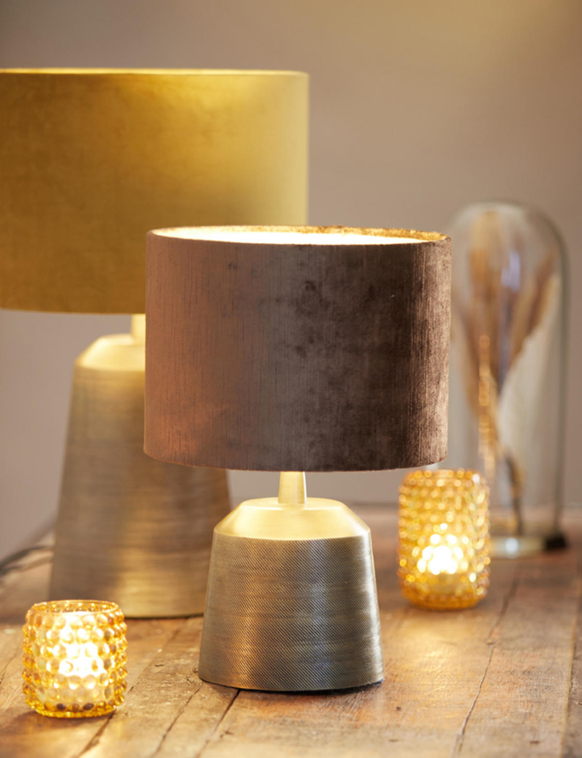 LAMPENSCHIRM Edelstein Braun Ø20/15 cm - Braun, Textil (20/20/15cm) - Light & Living