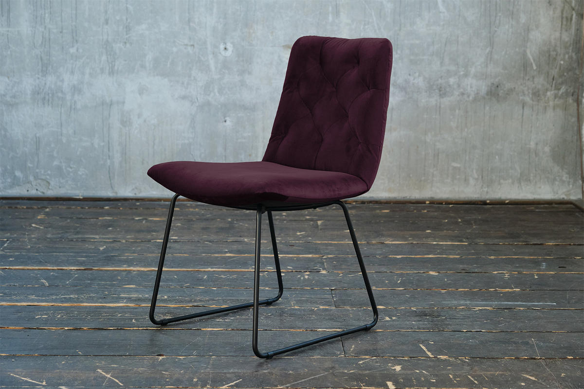 STUHL NEW CHARME Violett Velvet - Violett, Textil (52/87/66cm) - KAWOLA