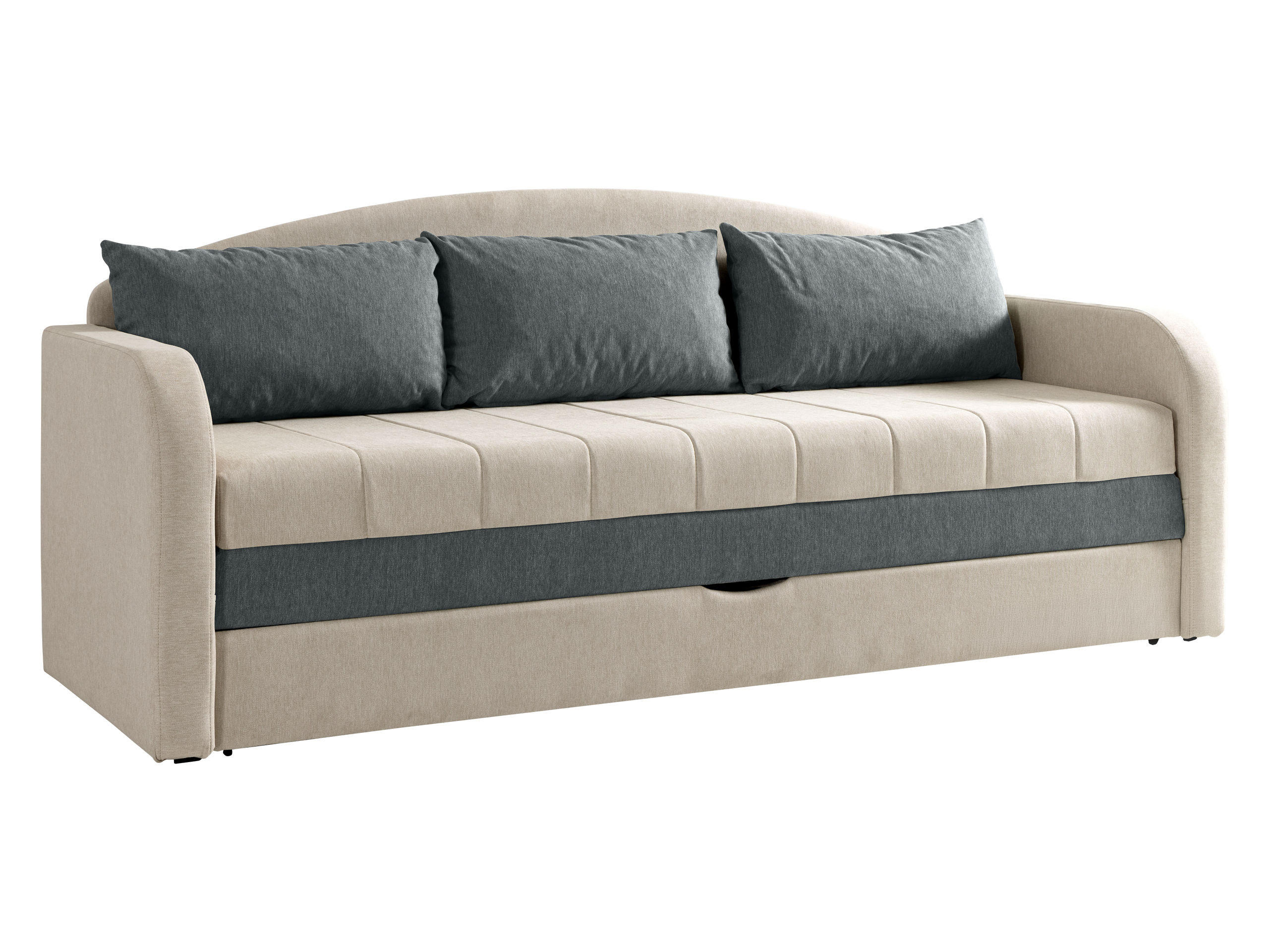 Mirjan24 Schlafsofa Beige, Grau 208x86x76 cm