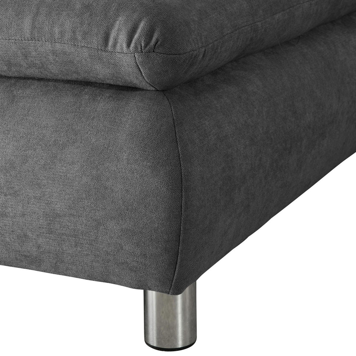 ECKSOFA mit Ottomane links Kaye Flachgewebe anthrazit - Anthrazit, Kunststoff (190/270cm) - 58aufmkessel