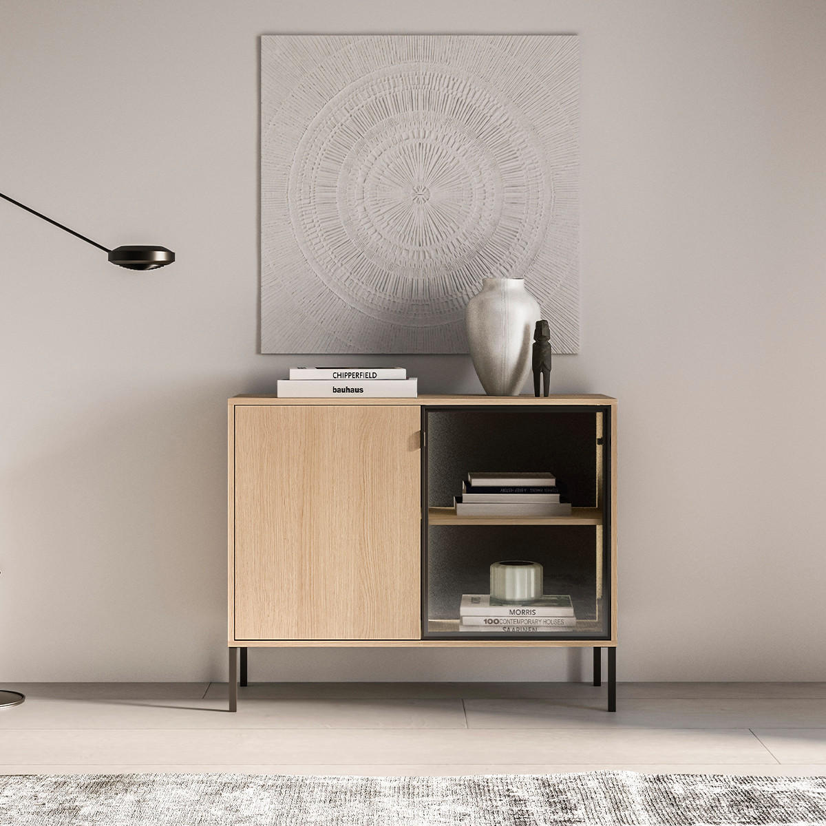 SIDEBOARD Paige Holz und Schwarz - Schwarz, Holzwerkstoff (107/86/40cm) - Petits-meubles