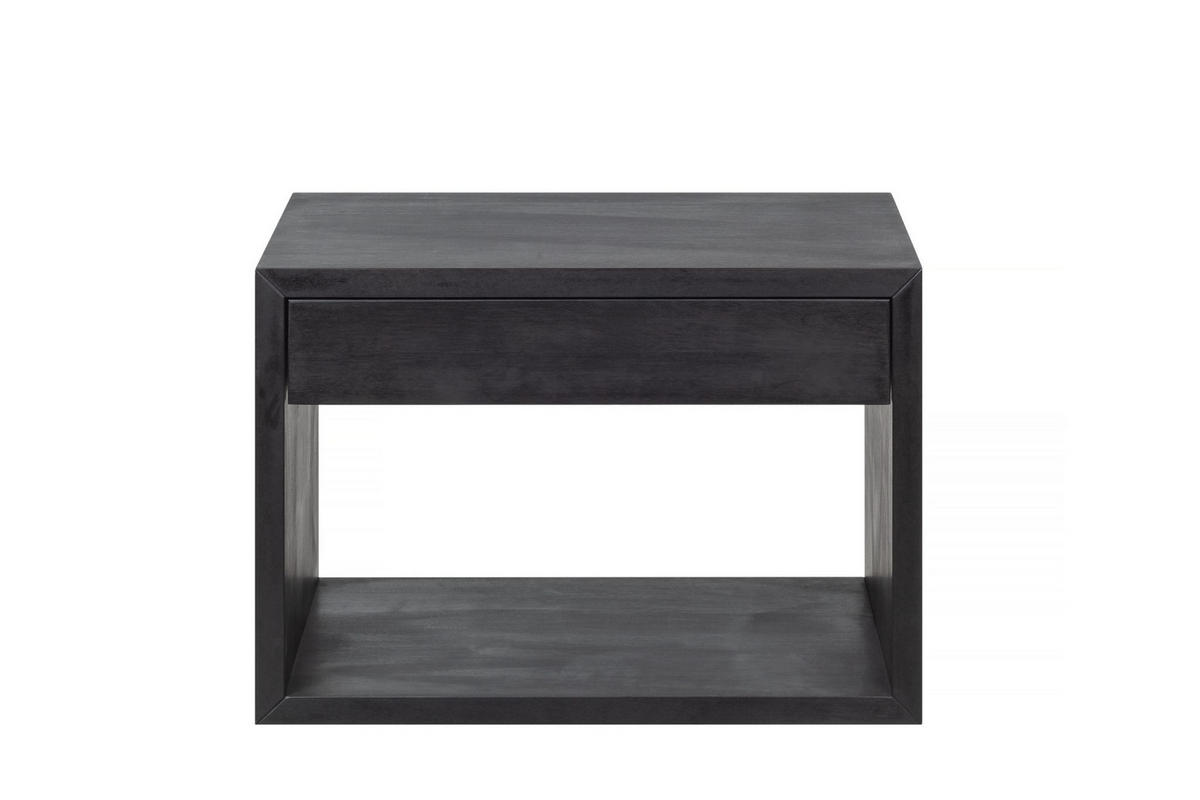 NACHTTISCH Hugo 2er Set, schwarze Birke, 30/55/39 cm - Schwarz, Holz (55/39/30cm) - WOODEK