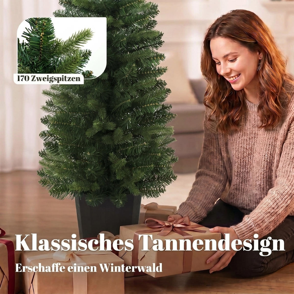 WEIHNACHTSBÄUME 2er Set PE Grün - Grün, Kunststoff (120cm) - HOMCOM