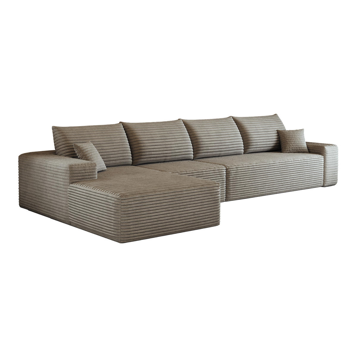 ECKSOFA DE-34857 3-Sitzer Chaiselongue links Camel - Sandfarben, Textil (175/270cm) - ComfortXL