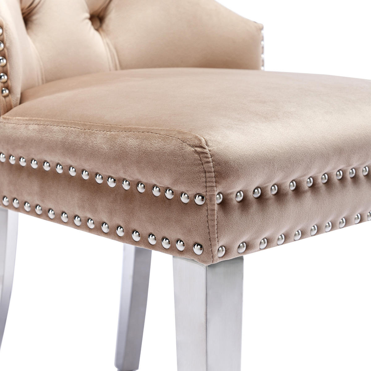 STUHL-SET DE-35927 2 Stück mit Metallbeinen Beige - Beige, Metall (62.5/94.5/53cm) - ComfortXL