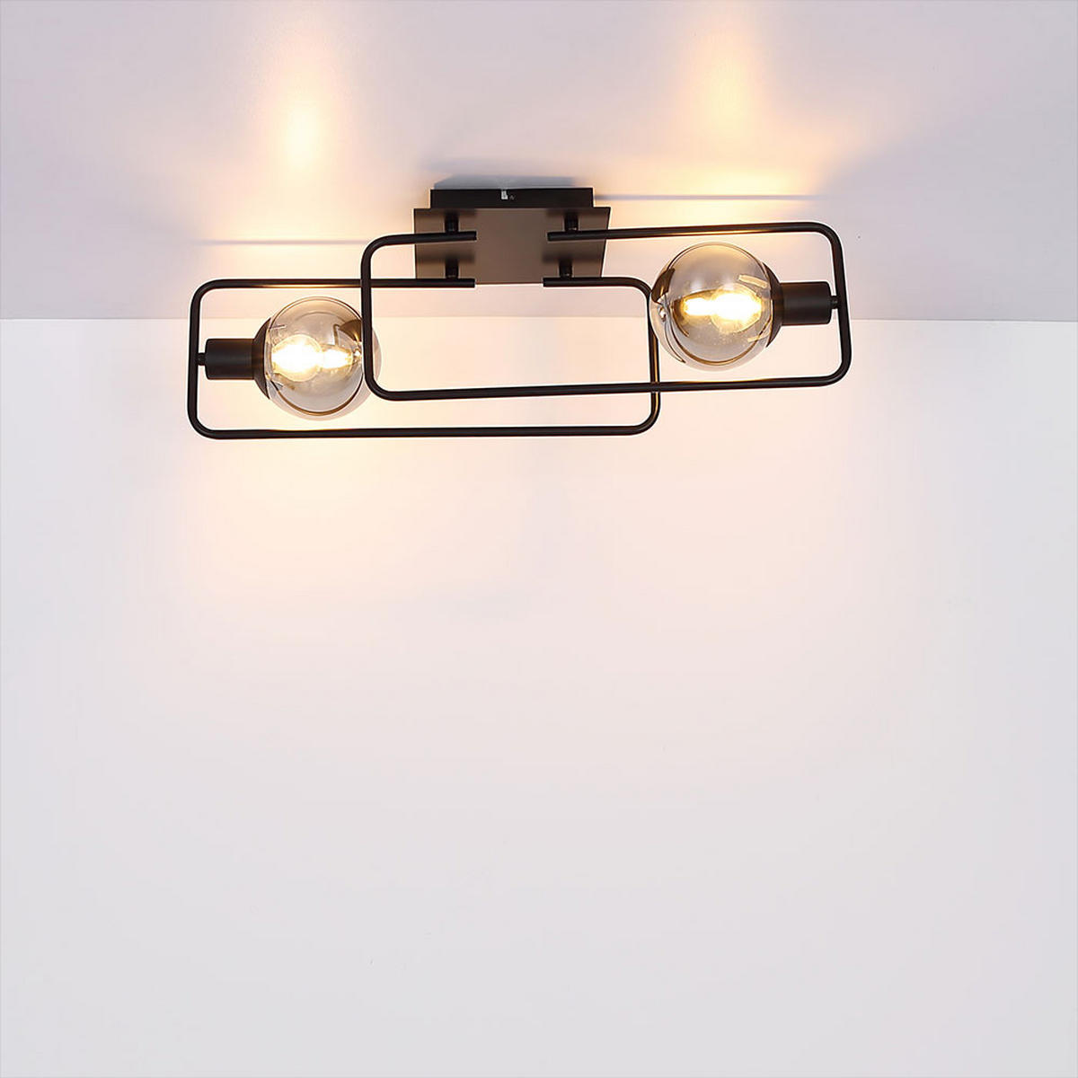 DECKENLEUCHTE BLAMA Metall Grau - Grau, Glas (61/23/19cm) - Globo Lighting