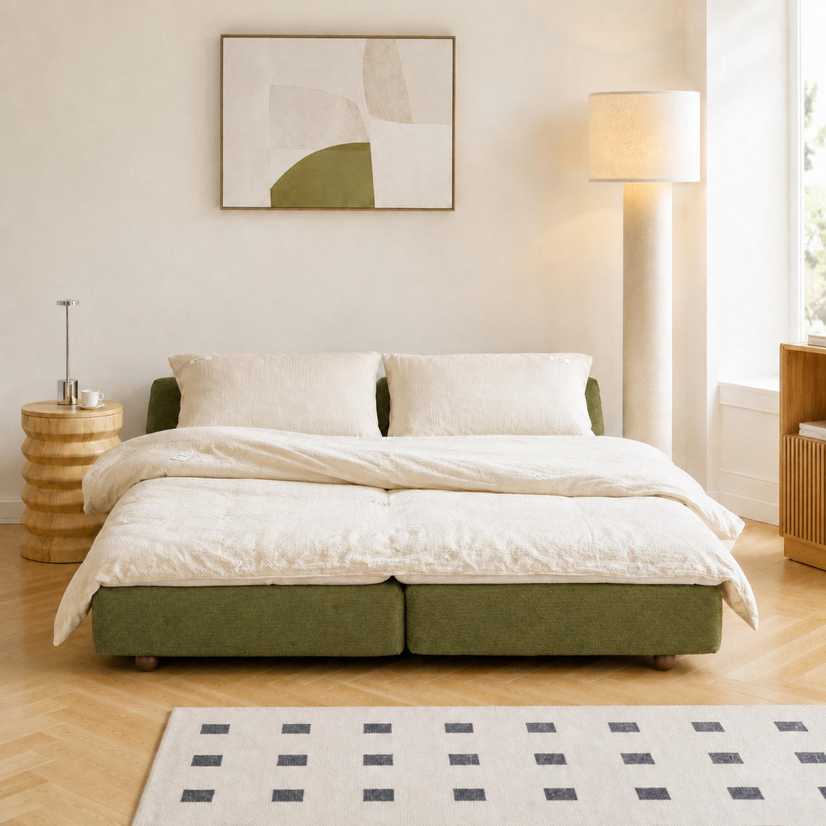 SCHLAFSOFA Stoff Grün - Grün, Textil (200/90/80cm) - Nordlys