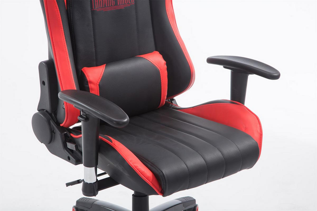 GAMINGSTUHL Shia, Kunstleder ohne Fußablage Schwarz/Rot - Rot, Kunststoff/Textil (70/132/129cm) - TPFLiving