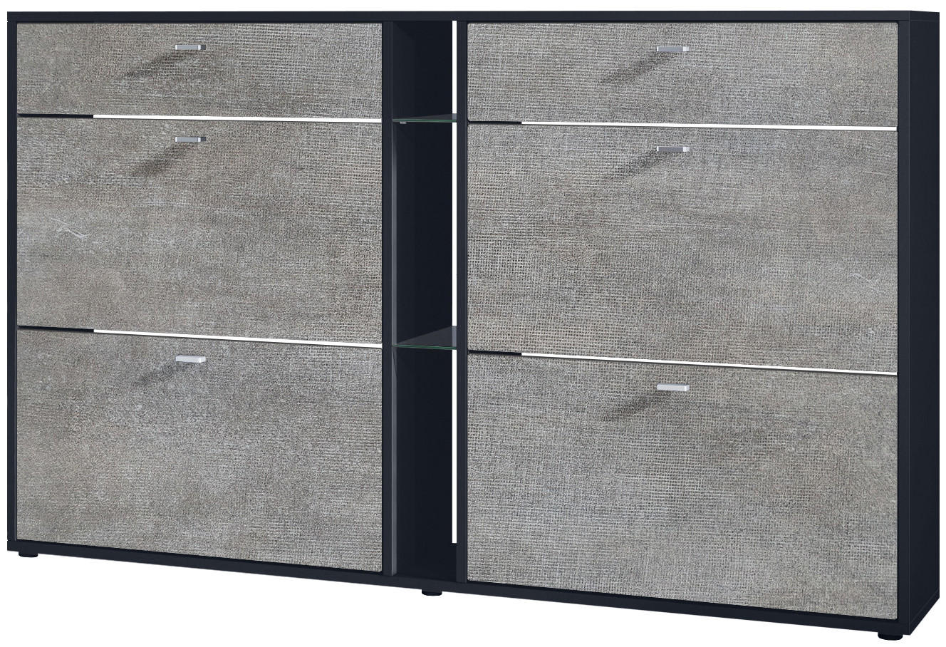 Vladon Schuhschrank Graubraun 155.5x95x28 cm