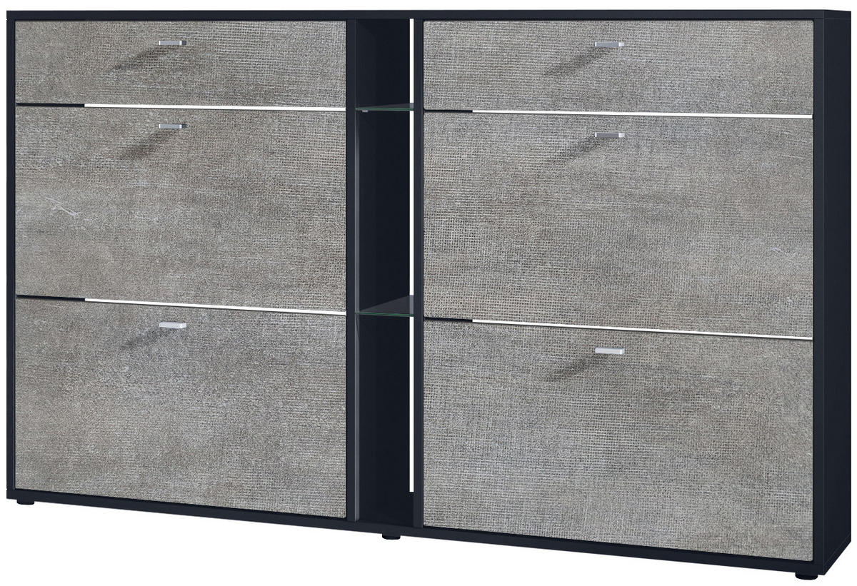 SCHUHSCHRANK Today Fronten in Braun meliert - Graubraun, Holzwerkstoff (155.5/95/28cm) - Vladon