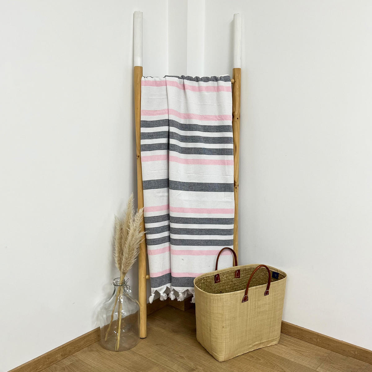 HAMAMTUCH mit Frotteefutter Latigo Candy 140x180 340g/m² - Pink, Textil (140/180cm) - LE COMPTOIR DE LA PLAGE