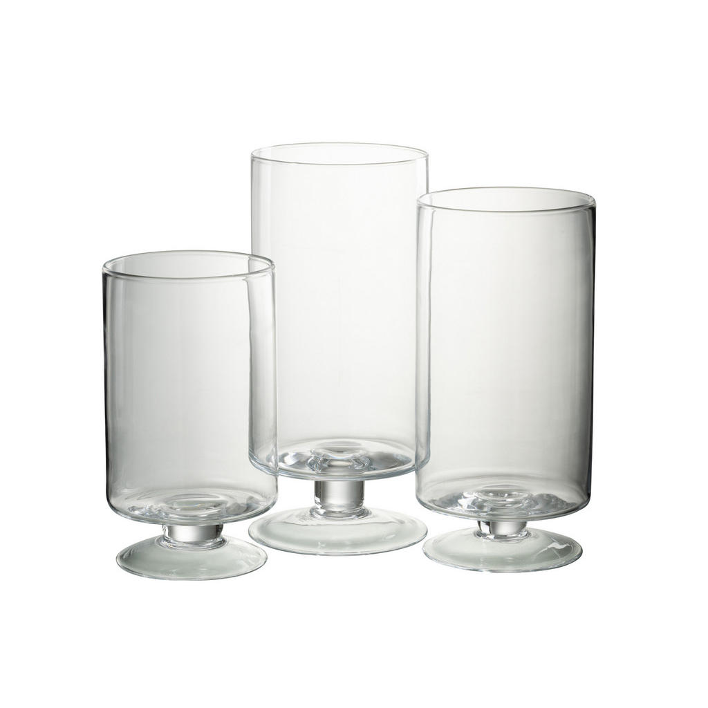 Thumbnail - J-Line Kerzenhalter, Transparent, Glas, 33.5 cm, Dekoration, Kerzen & Zubehör, Teelichthalter