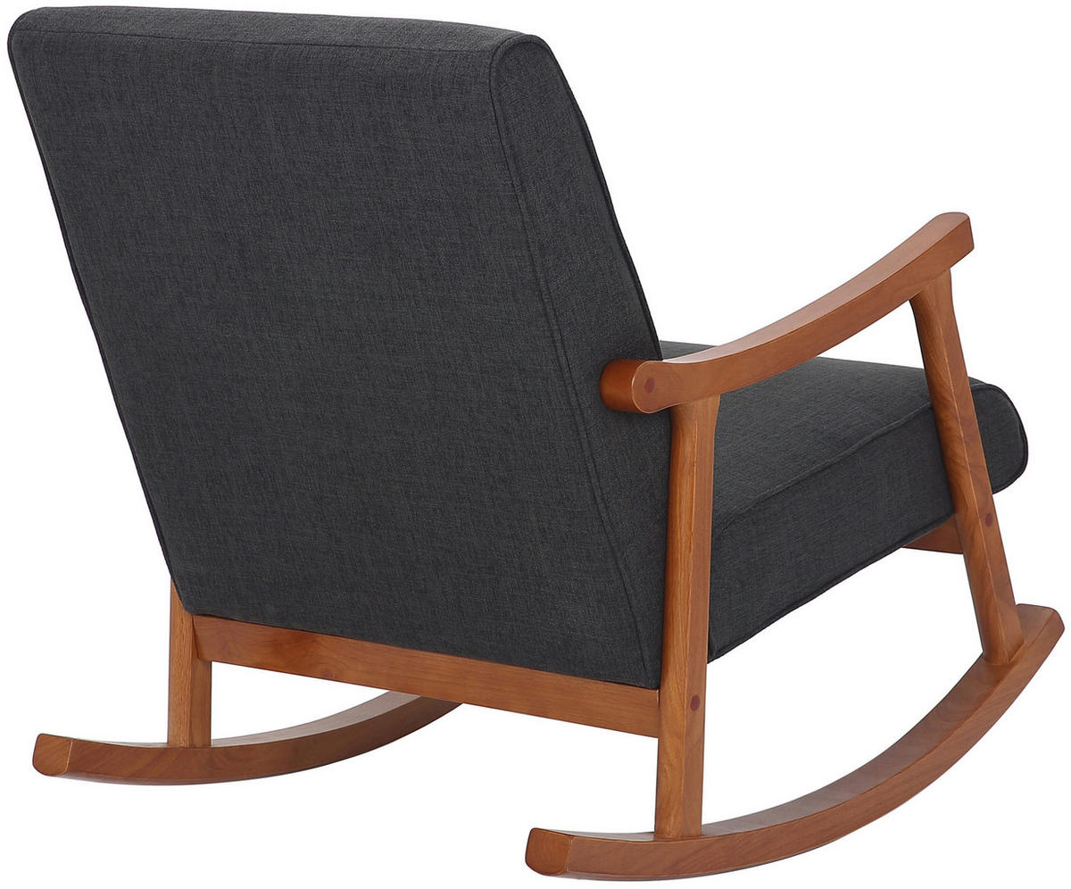SCHAUKELSTUHL Morello Stoff, Gestell Kautschukhokz Walnuss Dunkelgrau - Dunkelgrau/Walnussfarben, Holz/Textil (67/82/92cm) - TPFLiving