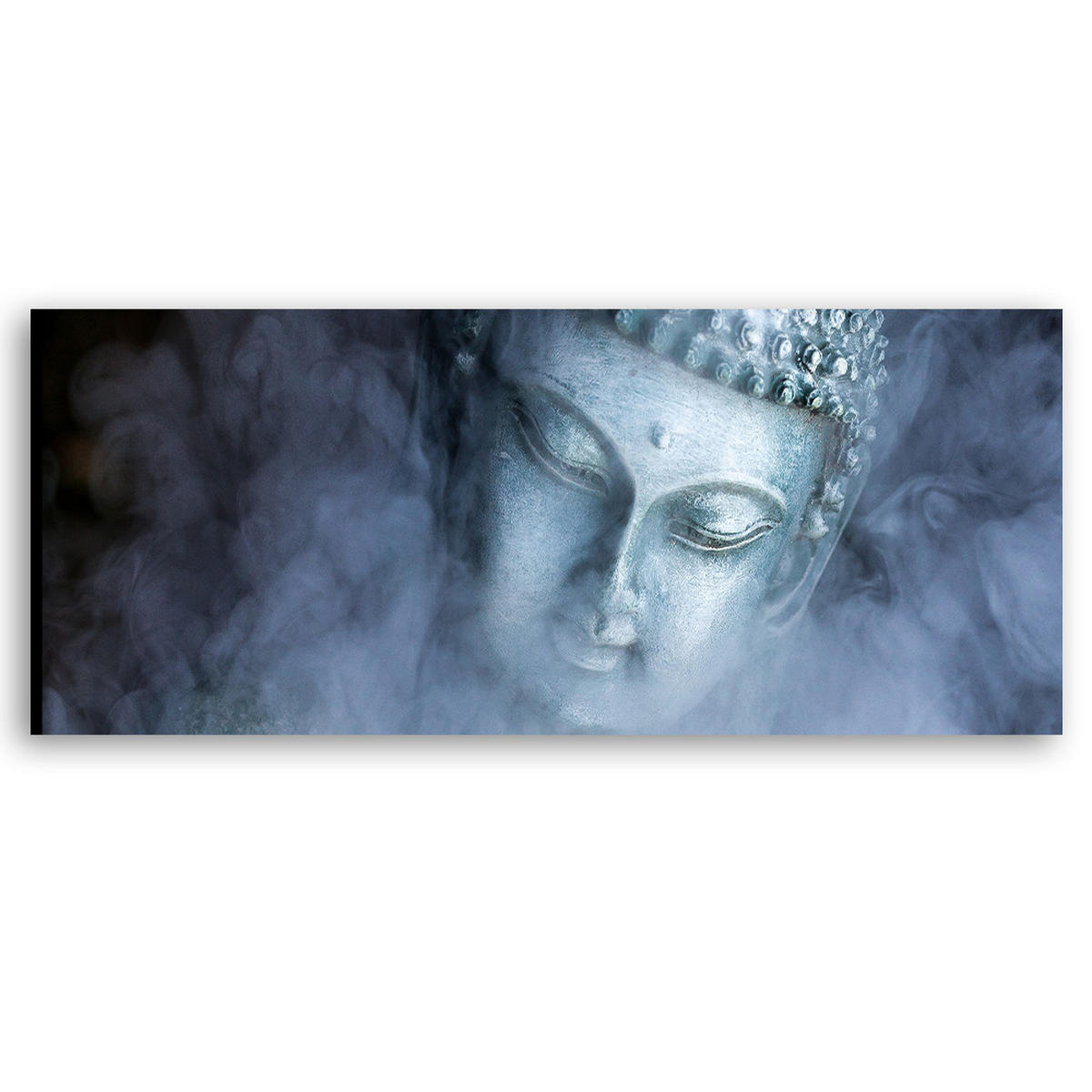 WANDBILD feng shui buddha statue - Grau, Textil (90/30cm) - Feeby