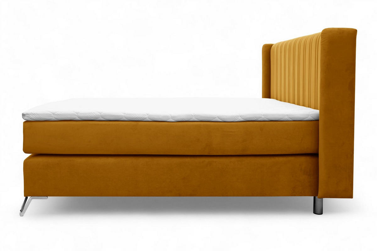 BOXSPRINGBETT Agnus - Gelb, Holzwerkstoff/Textil (200/200cm) - Fun Möbel