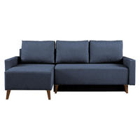 ECKSCHLAFSOFA Oviedo - Blau, Holz/Kunststoff (225/140cm) - MIRJAN24