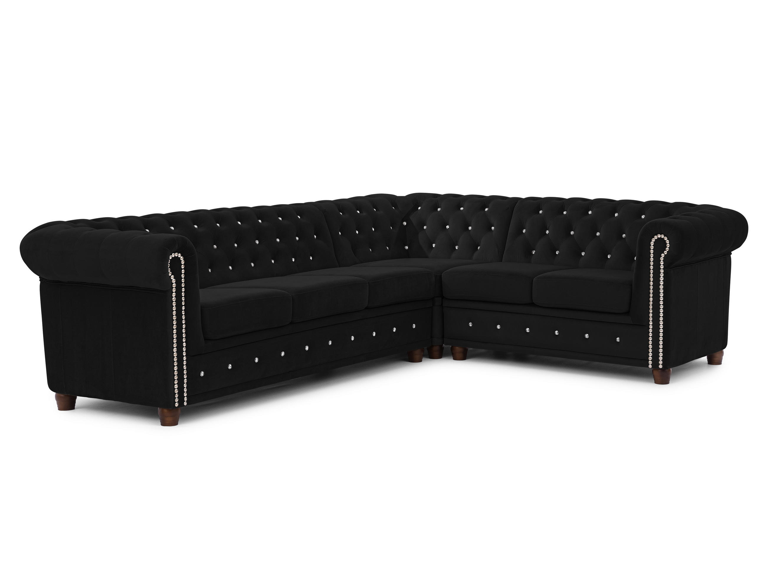 S-Style Ecksofa Schwarz 264x210 cm
