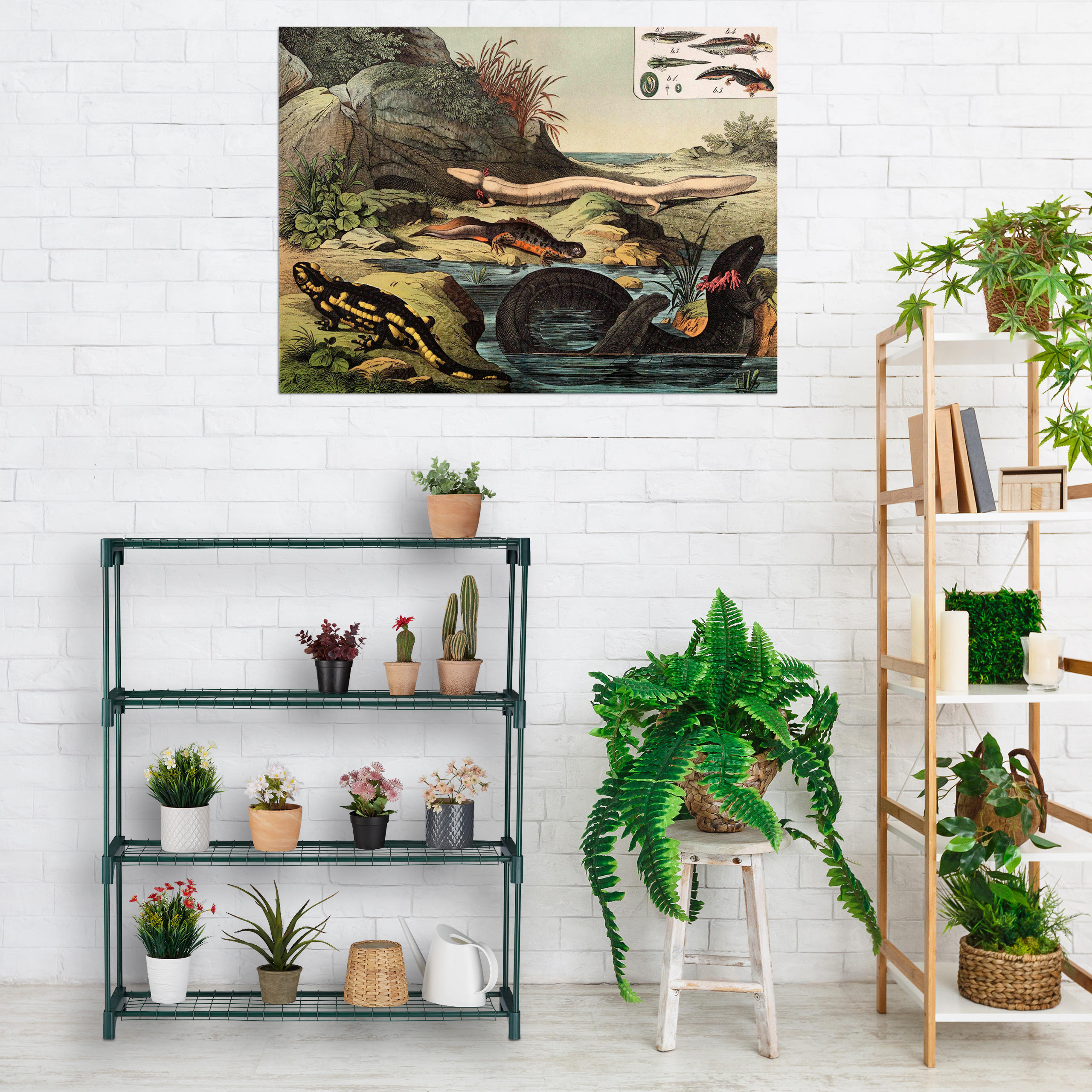 PFLANZENREGAL - Dunkelgrün, Kunststoff/Metall (91/109/28.5cm) - Relaxdays