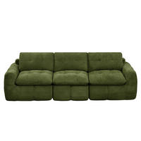 3-SITS SOFFA Modulär chenille rutsteppad grön - Grön, Textil (264/68/97cm) - Urban Meuble