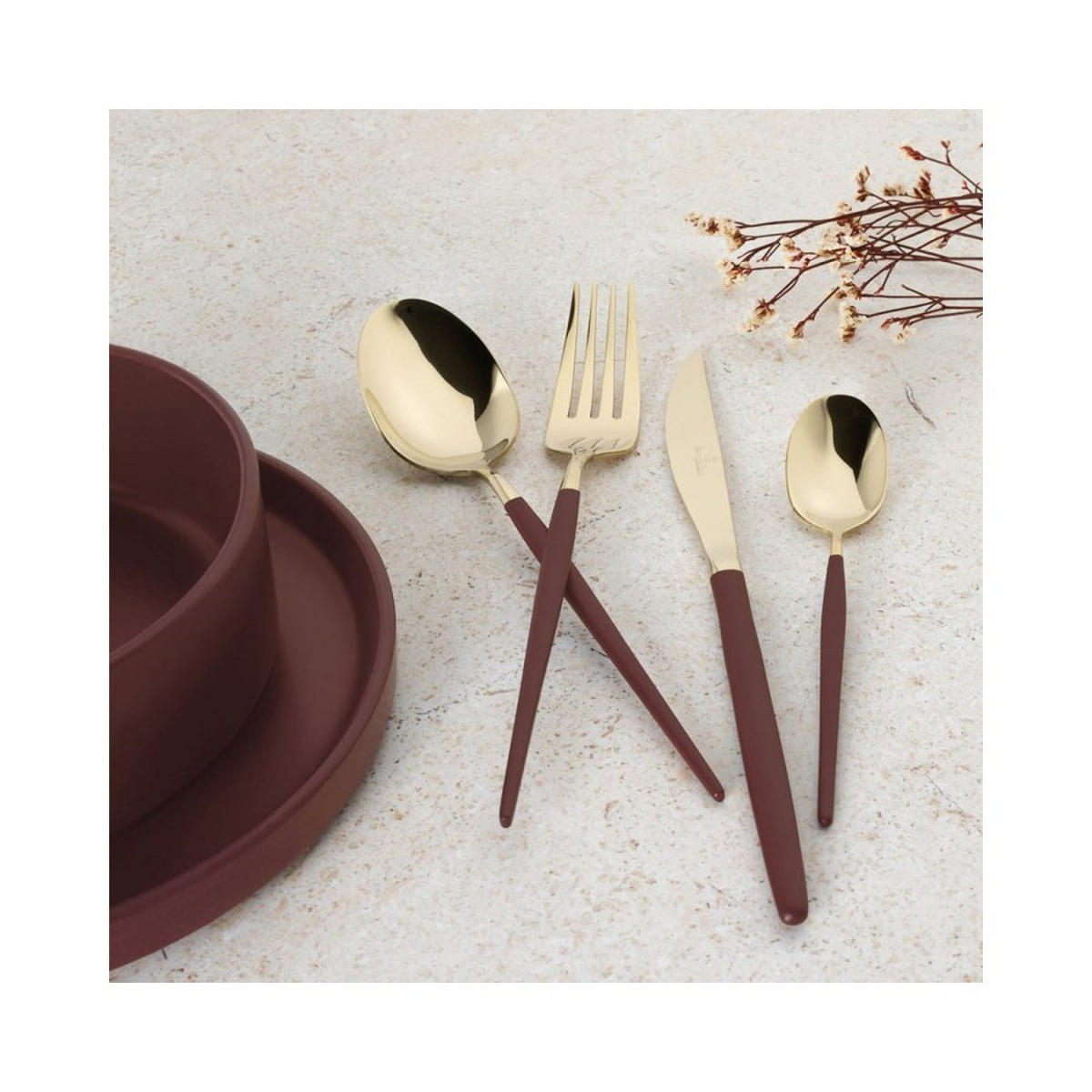 BESTECKSET Gold 30/20/5 cm BH3072 - Goldfarben, Metall - Berlinger Haus