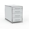 BÜRO-STANDCONTAINER Holz, 80 cm, 4 Schubladen, Lichtgrau - Chromfarben/Silberfarben, Holzwerkstoff/Metall (80/61/80cm) - Versee