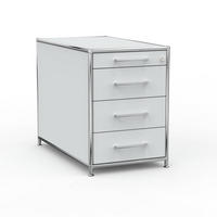 BÜRO-STANDCONTAINER Holz, 80 cm, 4 Schubladen, Lichtgrau - Chromfarben/Silberfarben, Holzwerkstoff/Metall (80/61/80cm) - Versee