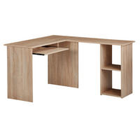 SCHREIBTISCHKOMBINATION ITTER Regal Tastaturauszug, Beige 140x120x75 cm - Beige/Braun, Holz (120/140/75cm) - KADIMA DESIGN