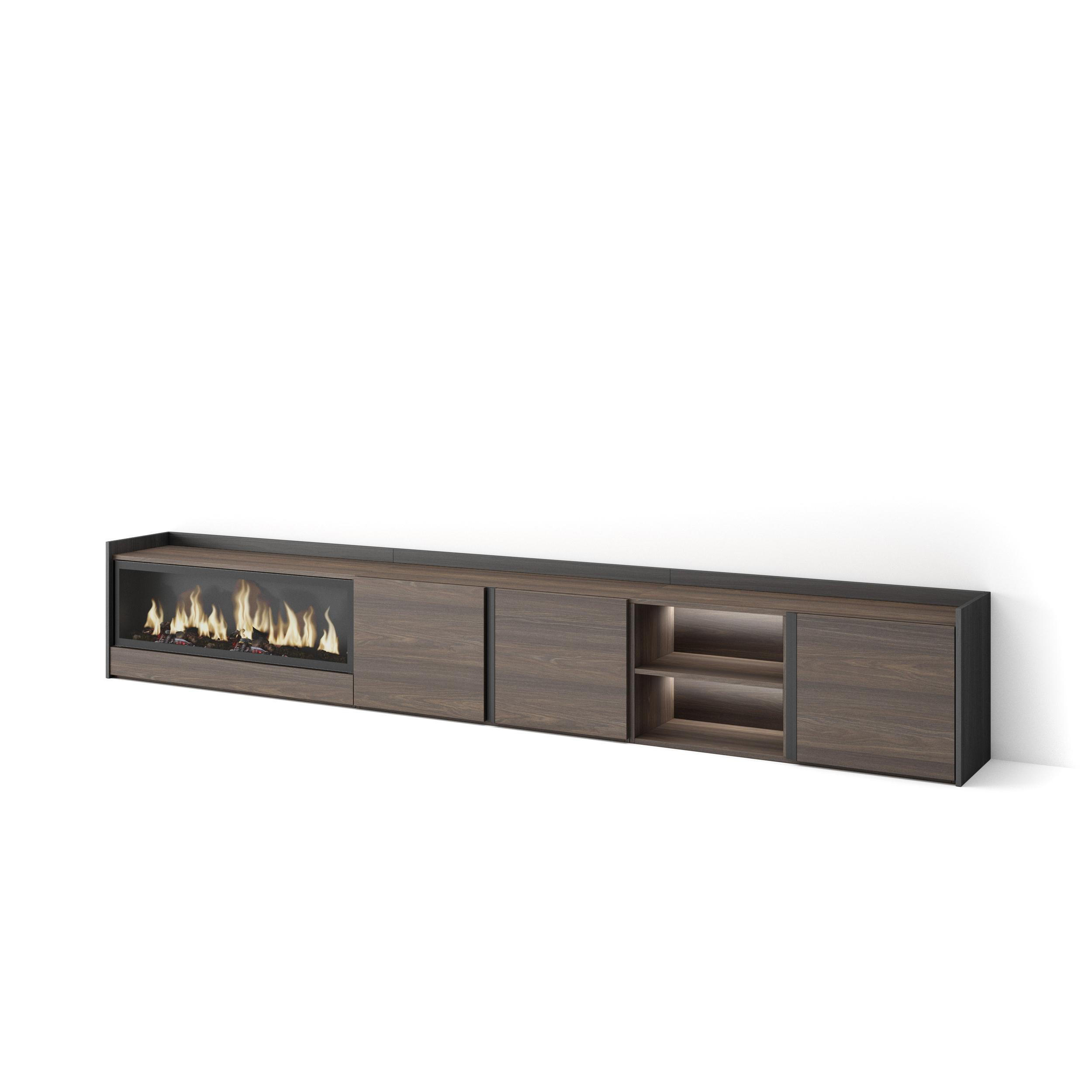 Skraut Home Lowboard, Dunkelbraun 315x50x35 cm