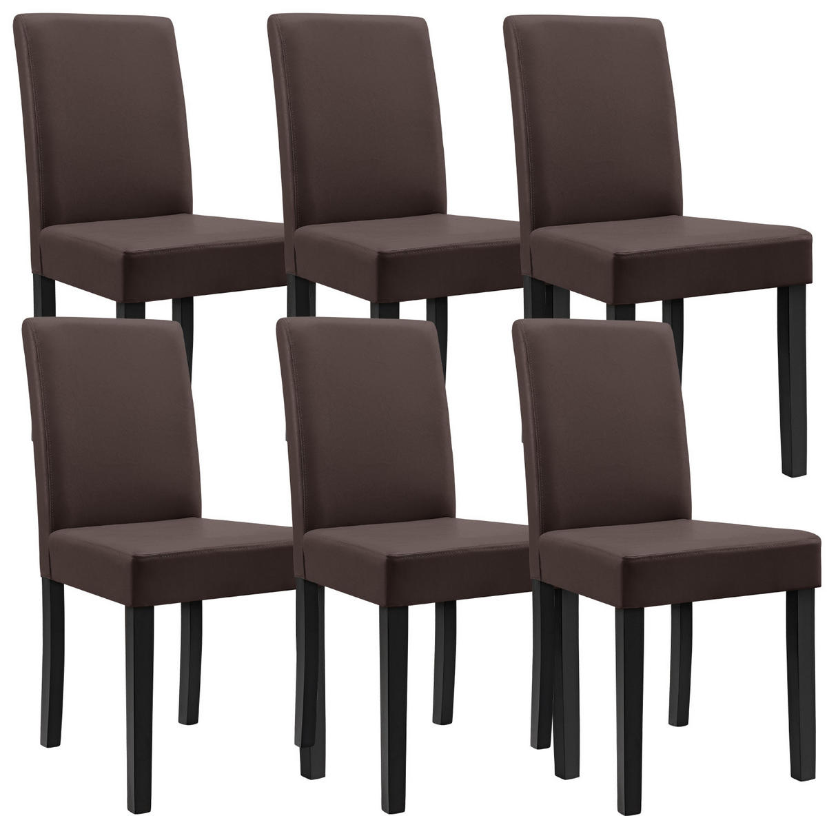 TISCHGRUPPE Forssa - Dunkelbraun/Braun, Holz/Holzwerkstoff (140/77/90cm) - [en.casa]