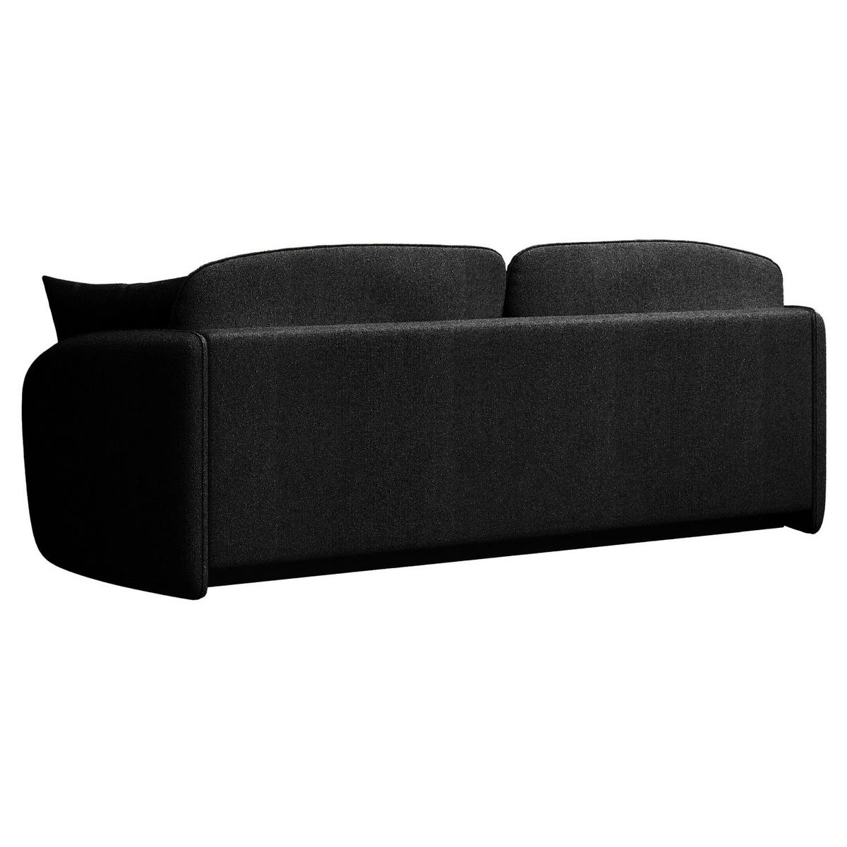 3-SITZER-SOFA Savoy Schwarz mit Schlaffunktion - Schwarz, Kunststoff/Textil (254/96/105cm) - Selsey