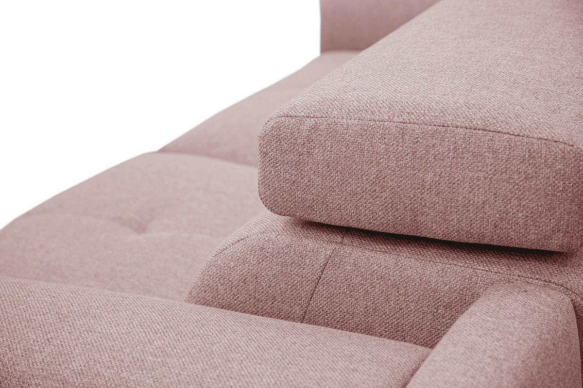 RELAXSOFA MATERA 3-Sitzer mit 2 Relaxfunktionen, hellrot - Hellrot/Schwarz, Holzwerkstoff/Textil (212/82/103cm) - Courtois Laville
