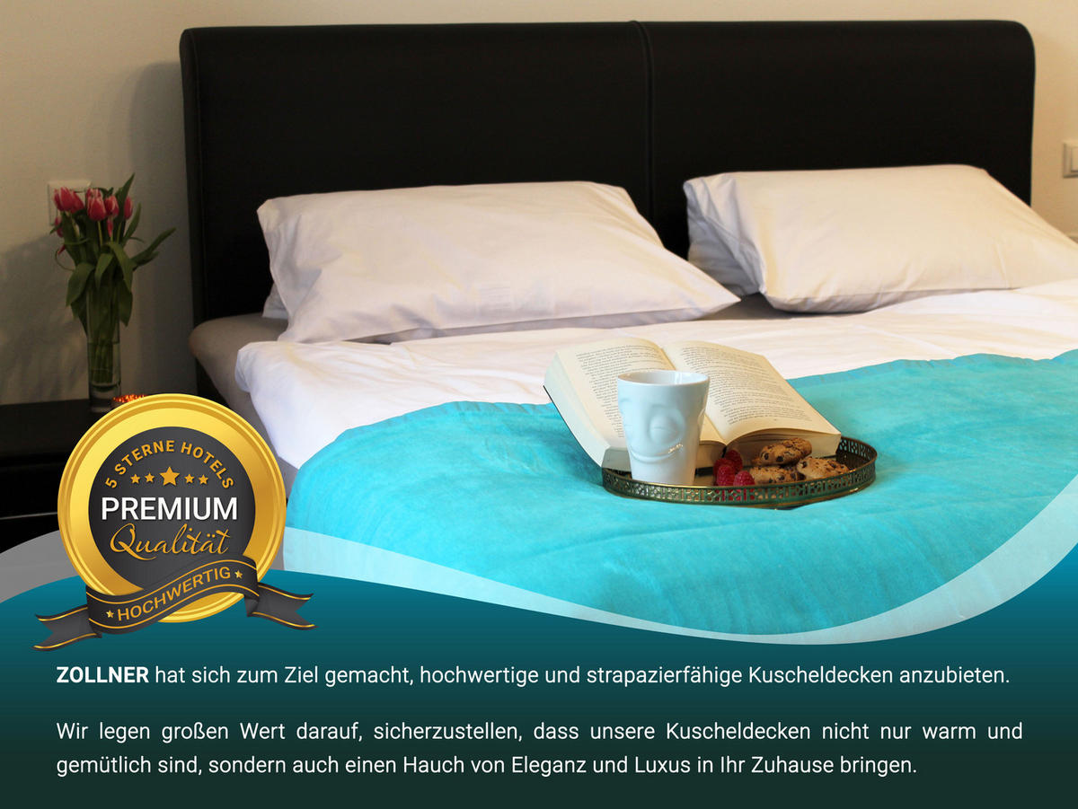 KUSCHELDECKE, 150x200 cm, 60% Baumwolle, 40% Polyacryl, Blau - Türkis, Naturmaterialien (150/200cm) - Zollner