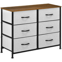 KOMMODE Sideboard, Griff, Grau - Grau, Textil (30/62.5/80cm) - HOMCOM