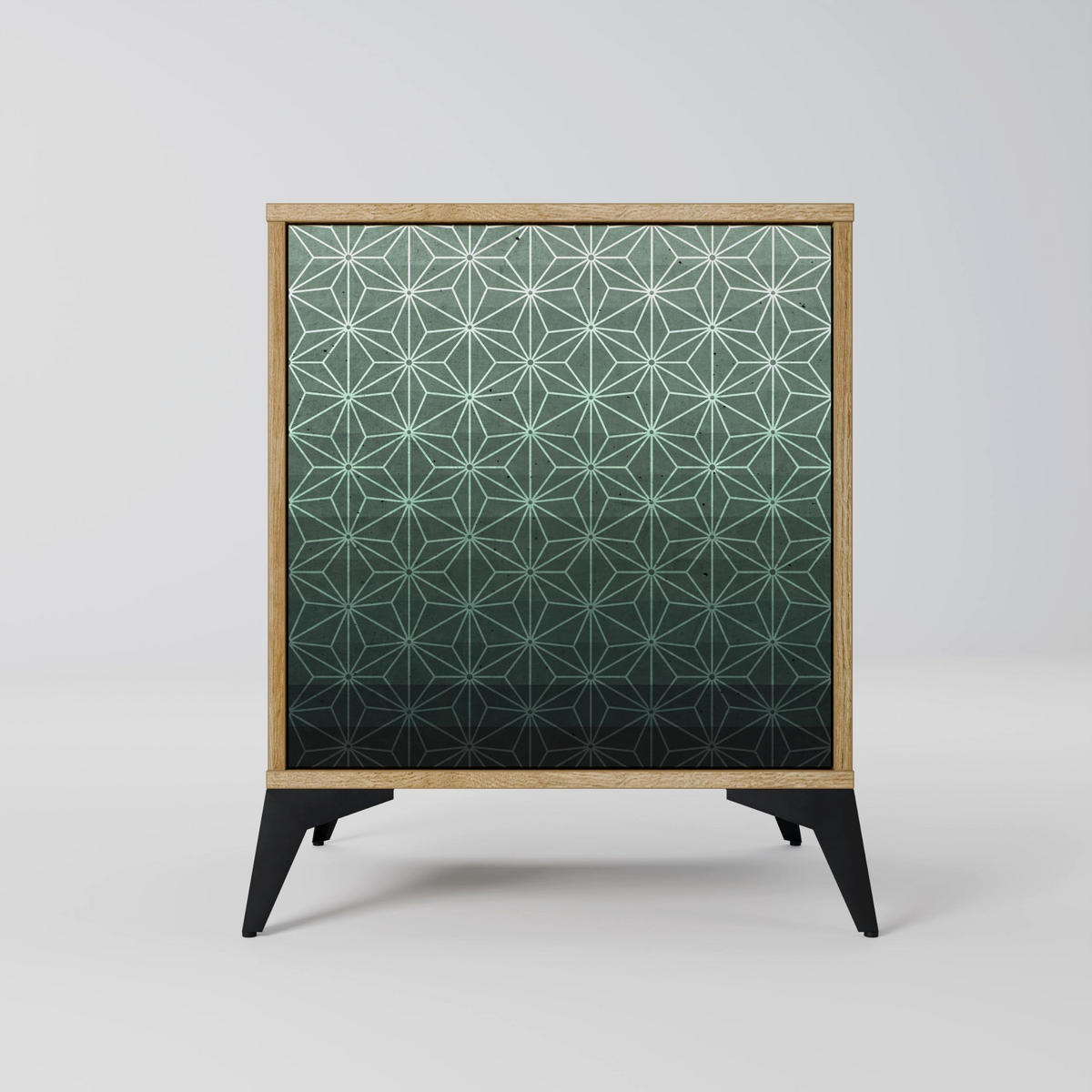 SIDEBOARD ORNAMENTAL GLIMMER, Eichefarben, 57,5x42x77,5 cm, Schräge Buchenholzfüße - Eichefarben/Buchefarben, Holzwerkstoff/Buchenholz (57.5/77.5/42cm) - SpaceRebels