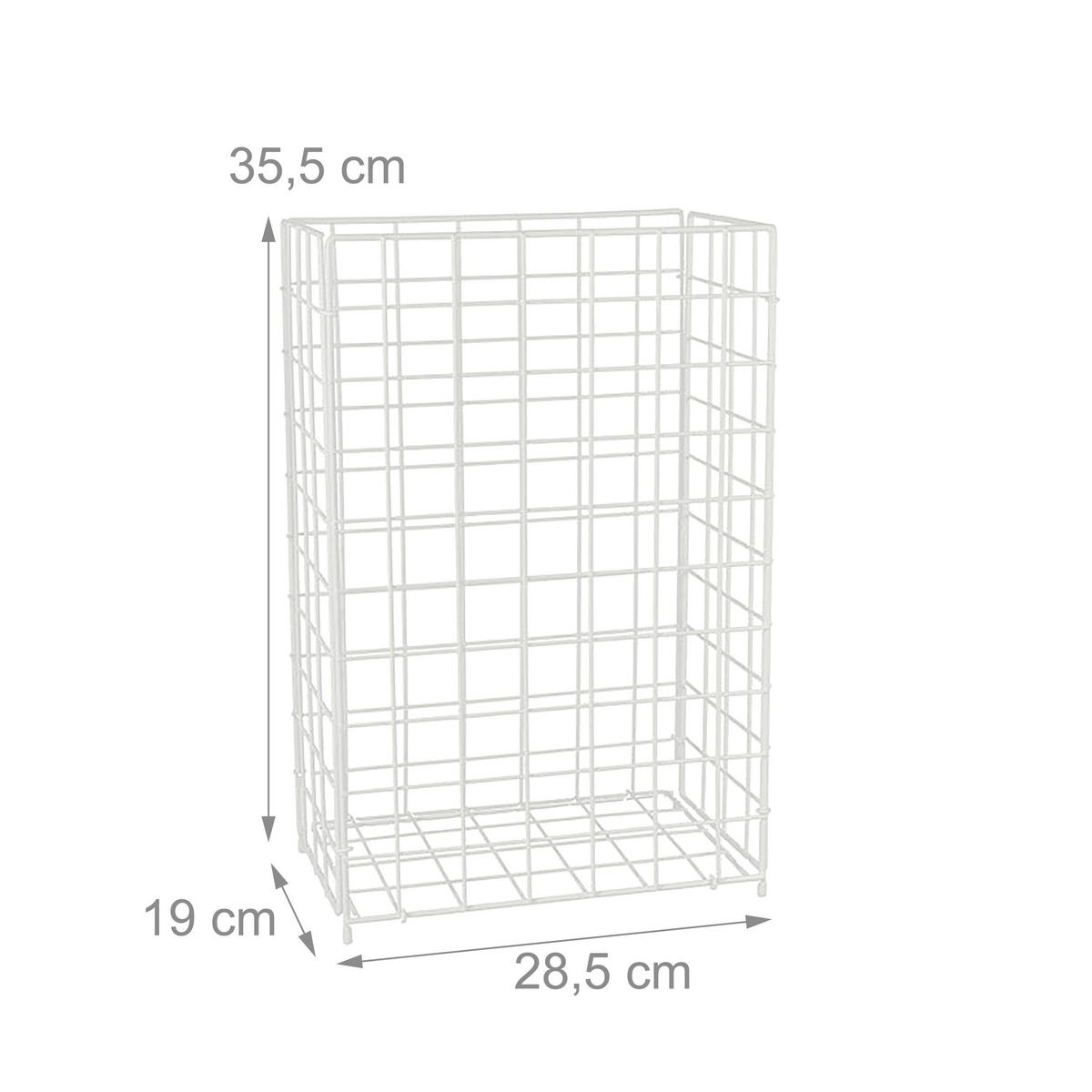 PAPIERKORB - Weiß, Metall (28.5/35.5/19cm) - Relaxdays